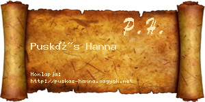 Puskás Hanna névjegykártya