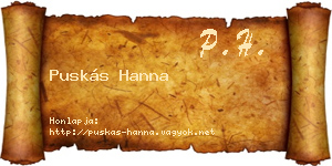 Puskás Hanna névjegykártya